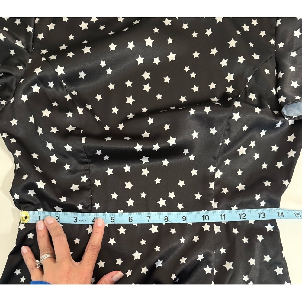 By The Way Claudia Ruffle Open Back Dress Black Star Mini Ruffle Fun Party Sz MD - Picture 13 of 13